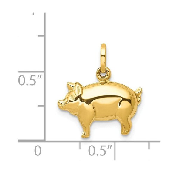 14k Pig Charm New pendant Yellow Gold - Picture 2 of 2